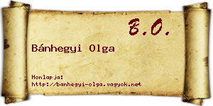 Bánhegyi Olga névjegykártya